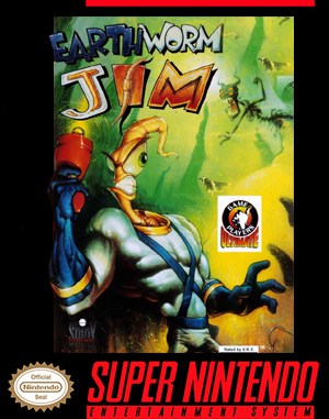 Earthworm Jim SNES front cover