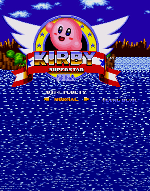 Kirby in Sonic the Hedgehog Sega Genesis front cover