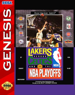 Lakers versus Celtics and the NBA Playoffs Sega Genesis front cover
