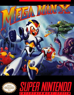 Mega Man X SNES front cover
