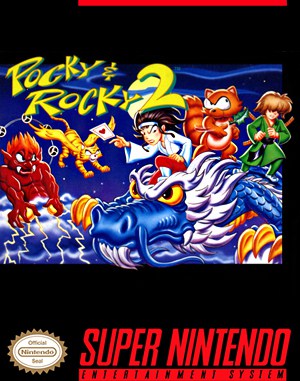 Pocky & Rocky 2 SNES front cover