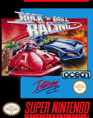 Rock n’ Roll Racing SNES front cover