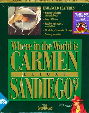 Where in the World is Carmen Sandiego? (Deluxe) DOS front cover