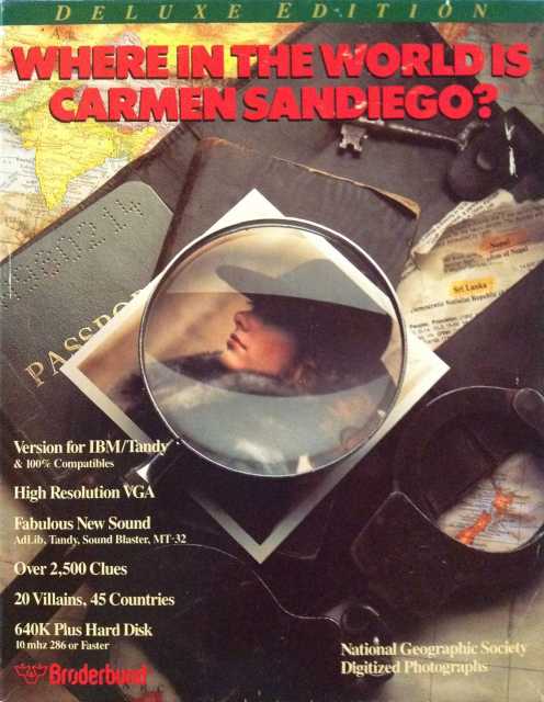 Where in the World is Carmen Sandiego? (Deluxe) (CD-ROM) DOS front cover